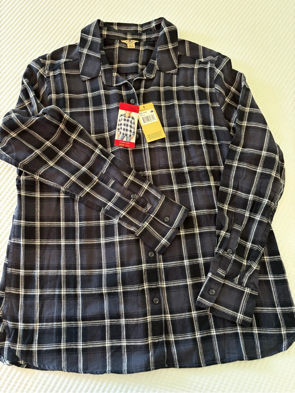 Woolrich Black and White Plaid Button-Down Shirt